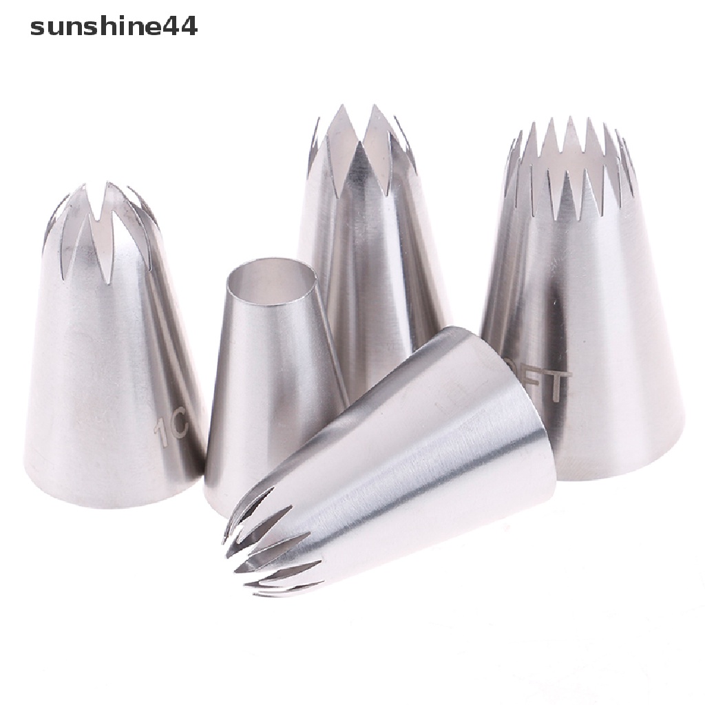 Sunshine 5pcs Spuit Piping Rusia Ukuran Besar Untuk Dekorasi Kue