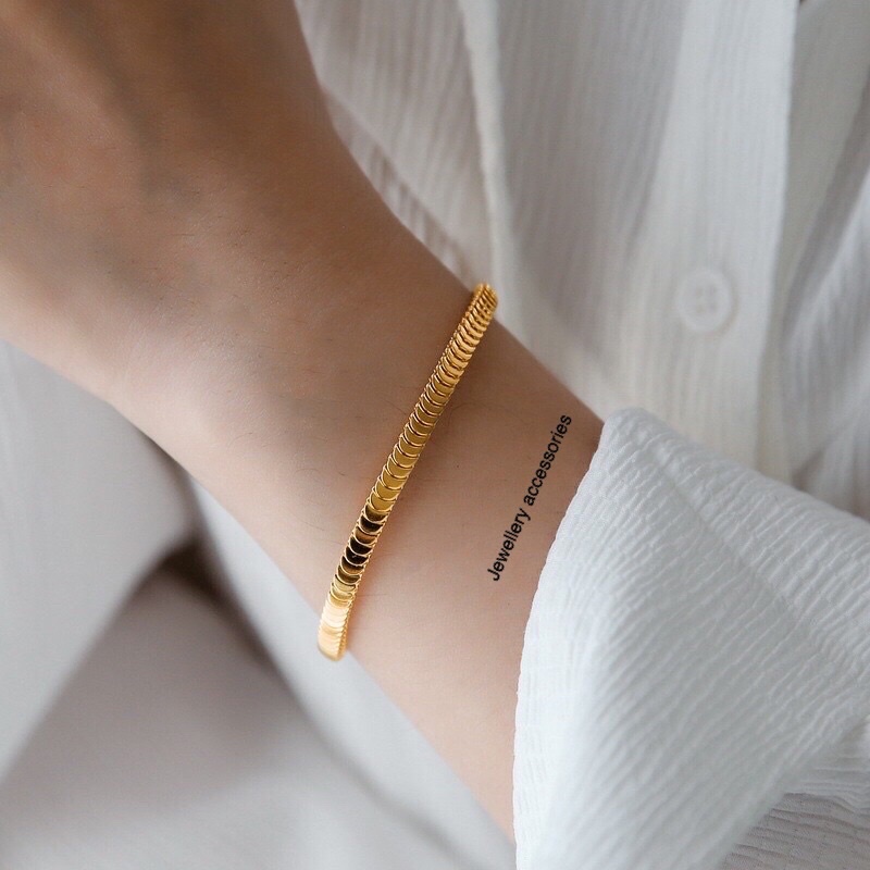 Gelang Titanium Korea Fashion Gold Elegan Vintage Trending Premium