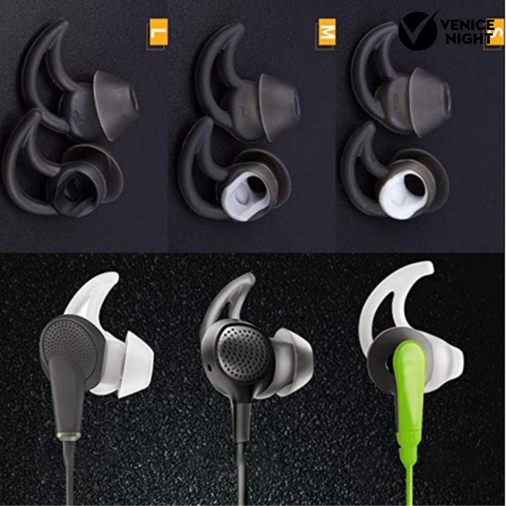 (VNEP) (Berkabel) 6Pcs Earphone Pelindung Lembut Fleksibel Earphone Tips Pengurangan Kebisingan untuk BOSE Soundsport QC30 QC20