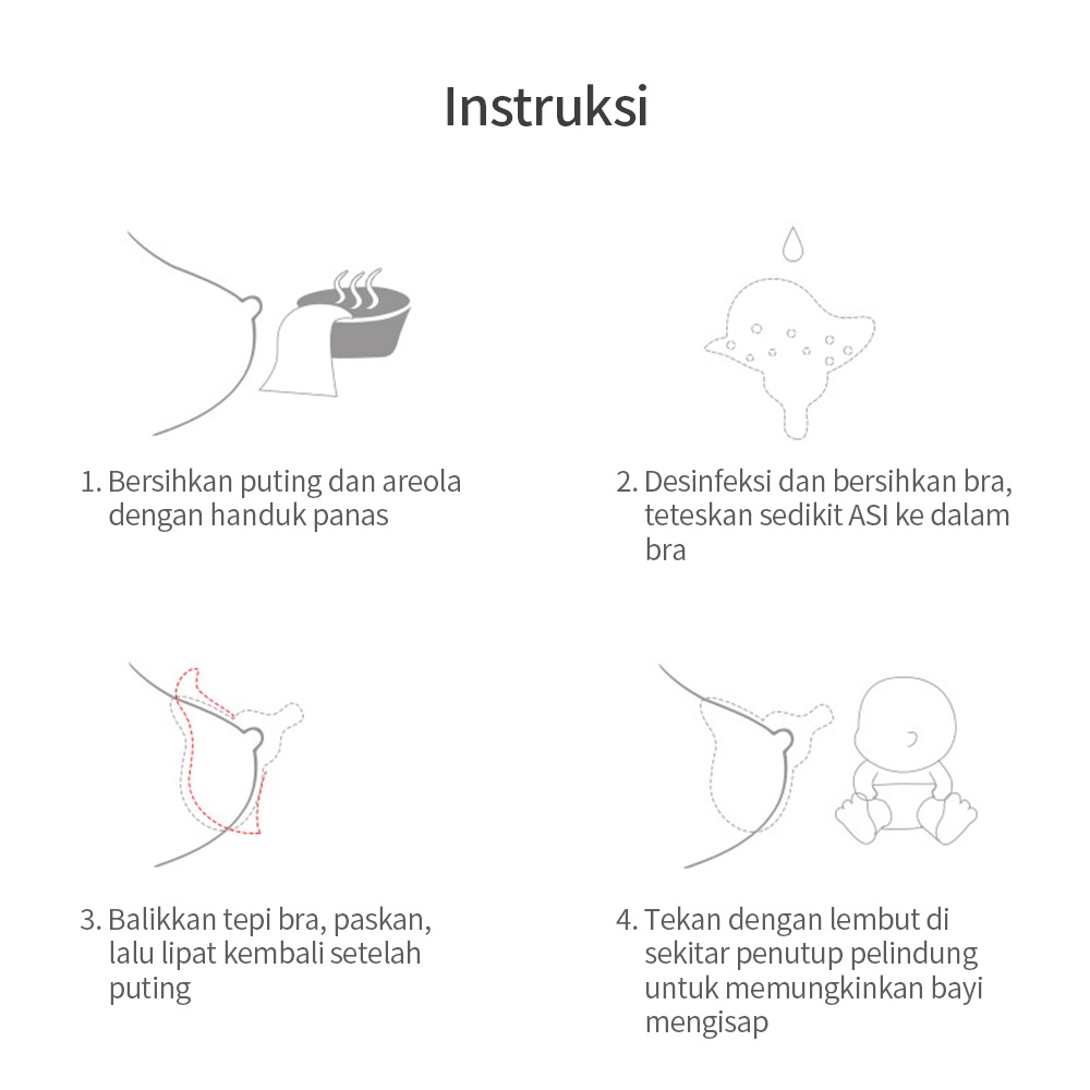 OKEYI Nipple shield/protektor untuk saat menyusui penutup puting payudara lembut