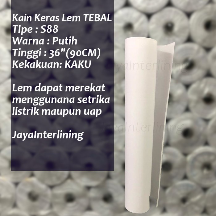 Cloth Kain Keras Lem Tebal Interlining S88