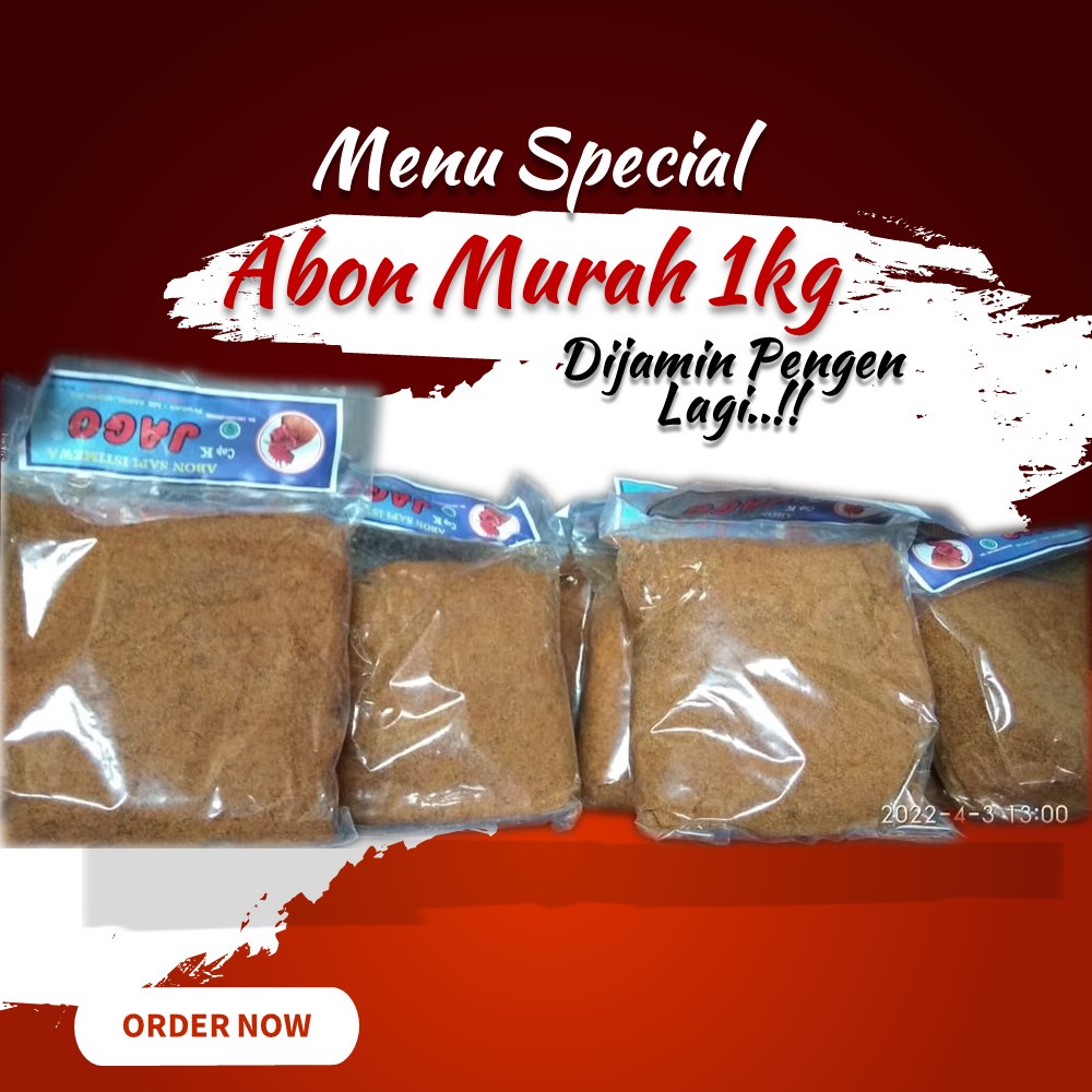 

Abon Sapi Super Murah Rasa Manis Halal Cap K JAGO kemasan 1kg Boyolali