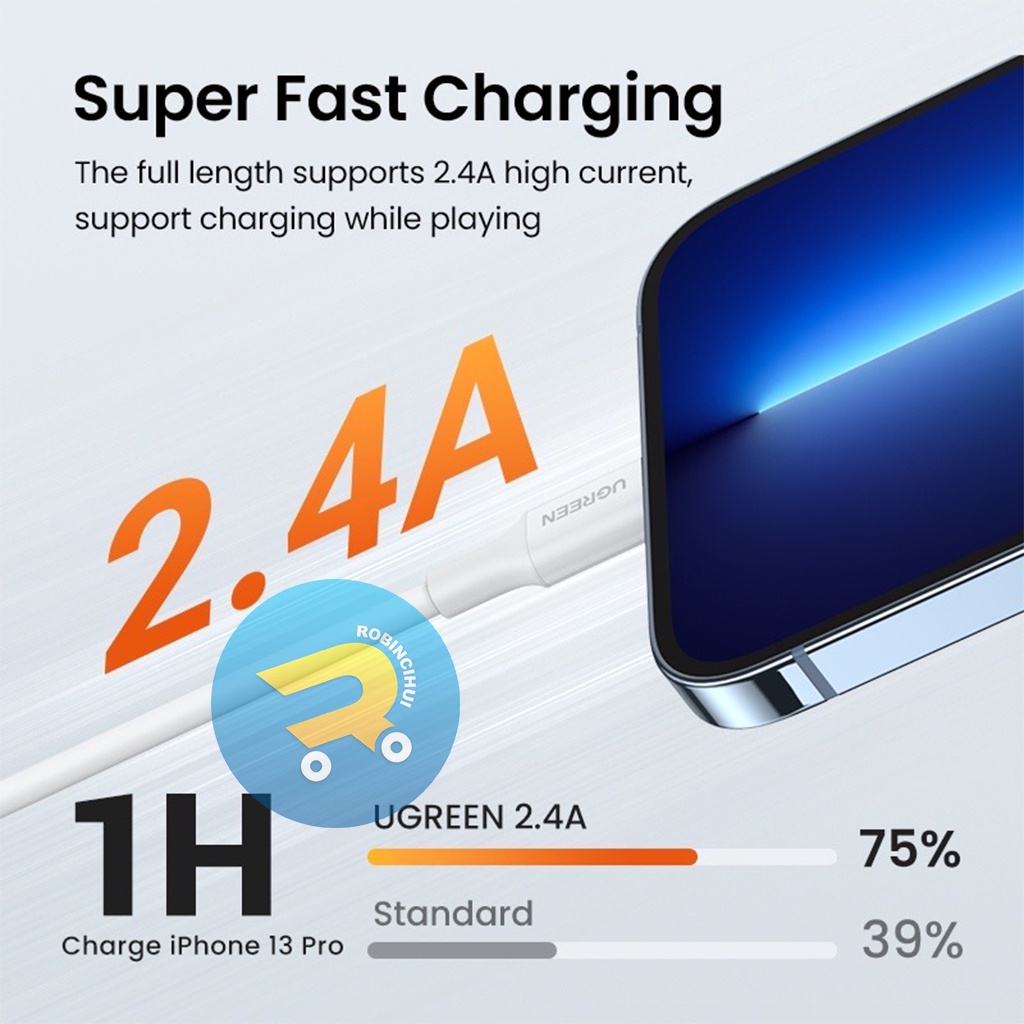 CHARGER IPHONE UGREEN USB to LIGHTNING - KABEL IPHONE - KABEL DATA IPHONE - IPHONE - CAS IPHONE - KABEL CHARGER IPHONE - KABEL CASAN IPHONE - KABEL LIGHTNING IPHONE - LIGHTNING IPHONE - KABEL CAS IPHONE - CHARGE IPHONE - KABEL CHARGE IPHONE - CASAN IPHONE
