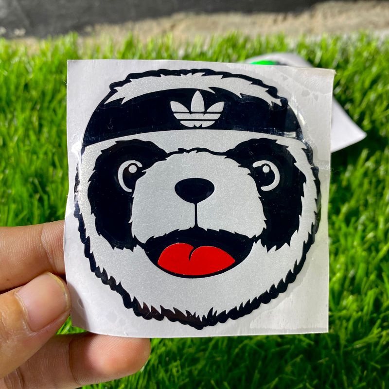 Sticker kepala panda superhero cuting sticker 1pcs