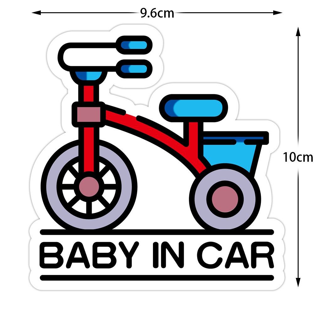 BABY IN CAR Stiker Mobil Reflektif Stiker Peringatan Tips Stiker Kaca Depan Jendela Decal Tahan Air Decal Sepeda Motor Sepeda Motor