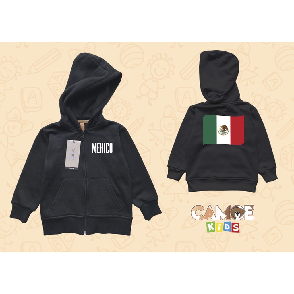 Jaket Hoodie Zipper Anak KIDS World Cup Piala Dunia bendera Mexico