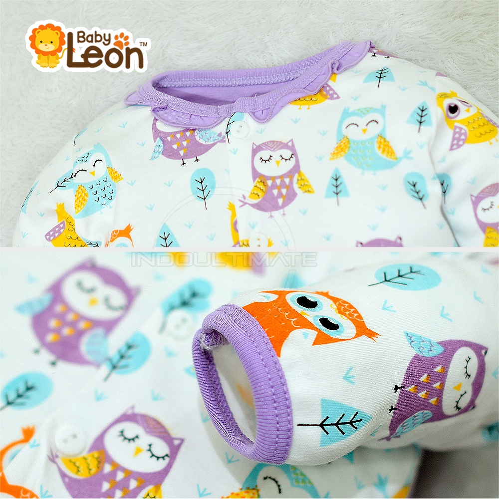 BABY LEON Jumpsuit Bayi Kaki Tutup Lengan Panjang Jumper Bayi Renda Kerut Jumper Bayi Perempuan Newborn BC-808 BC-806 BC-807 Baju Bayi Perempuan Baby Sleepsuit Baju Tidur Bayi Jumpsuit Panjang Kaki Tutup Pakaian Bayi