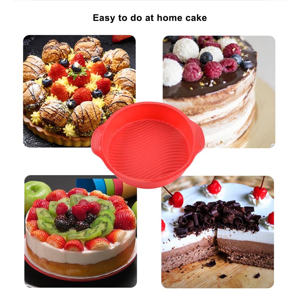 Silikon Bulat Food Grade Non Stick Cake Bakeware 3D Cetakan Kue Alat Baking