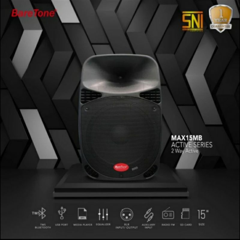 speaker aktif 15 inch original baretone max15mb speaker active karaoke 15 inch original