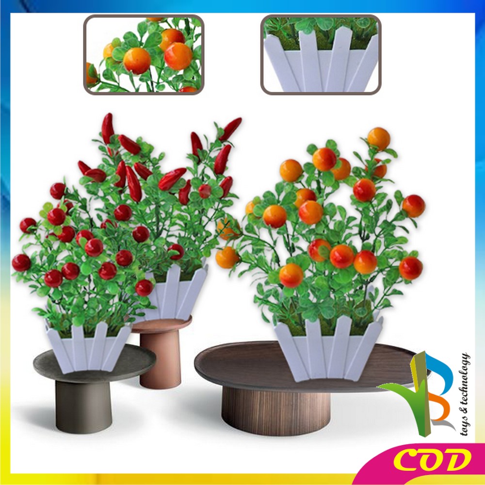 RB-C299 Pot Tanaman Buah Bunga Dekorasi Rumah Artificial Plant Tanaman Hias Plastik / Ornamen Pot Buah