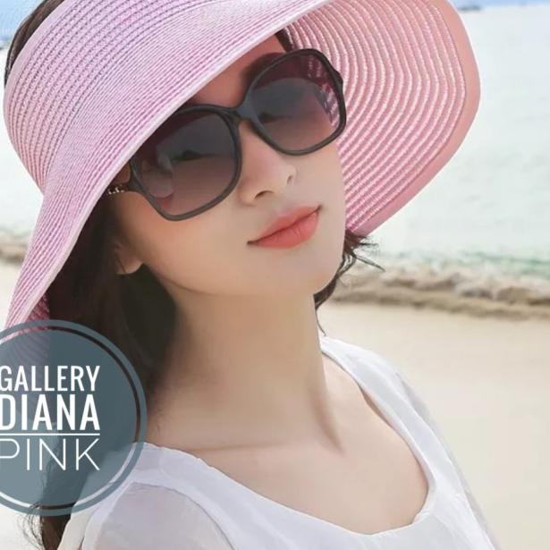 topi lebar rajut import - Hitam