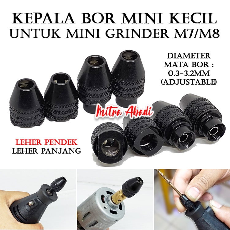 THREE JAWS MINI DRILL CHUCK SCREW M7 / M8 - KEPALA BOR KECIL MINI