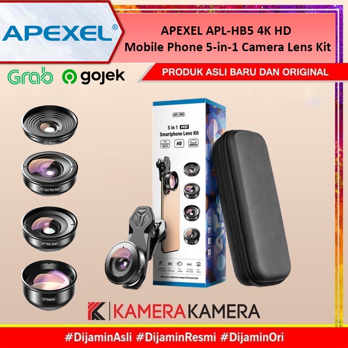 APEXEL APL-HB5 4K HD Mobile Phone 5-in-1 Camera Lens Kit