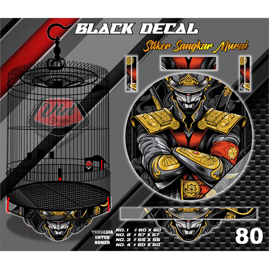 Stiker Decal Sangkar Kandang Bulat Tebok Murai Oriq Jaya No 1 2 3 4