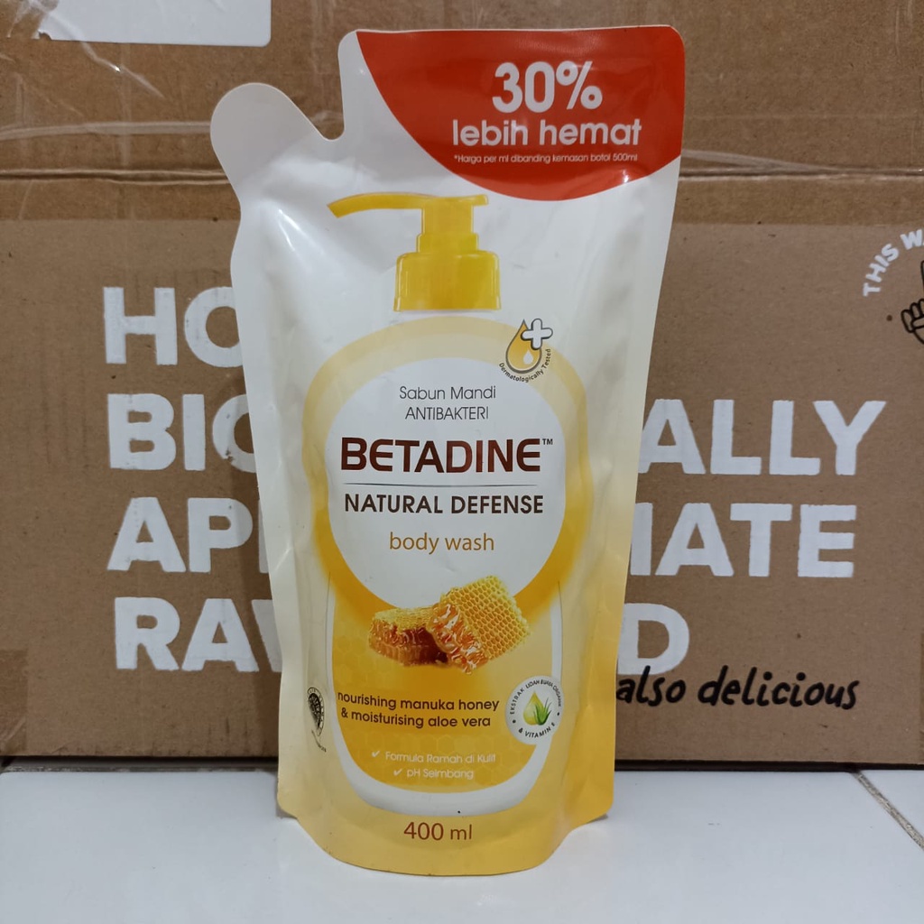 Jual Betadine Body Wash Natural Defense Sabun Mandi Antibakteri 400ml