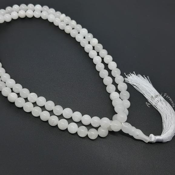 Tasbih Batu Giok Putih Asli 99 Butir - White Jade Original