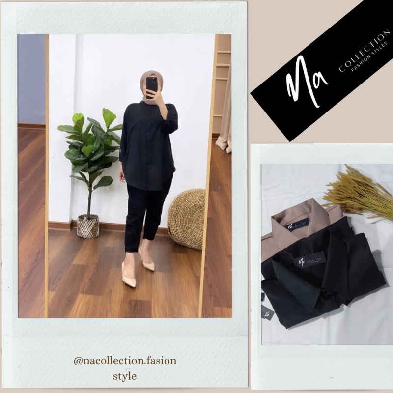 Kemeja wanita casual shakilla premium kemeja tunik jumbo