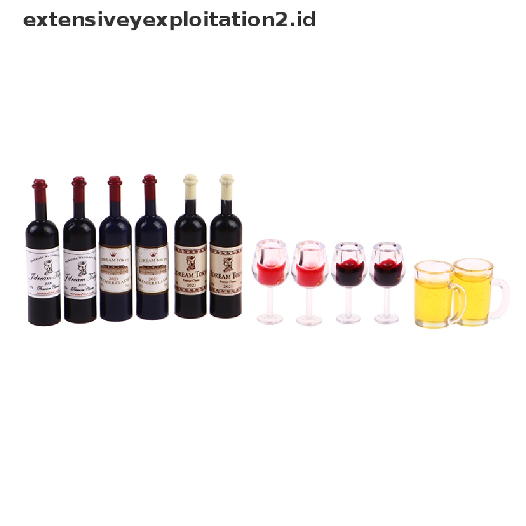 5pcs / Set Mainan Miniatur Gelas Wine / Bir Skala 1: 12 Untuk Dekorasi Rumah Boneka