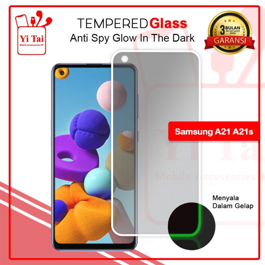 TEMPERED GLASS SPY GLOW IN THE DARK YI TAI - SAMSUNG A21/A21S - GA