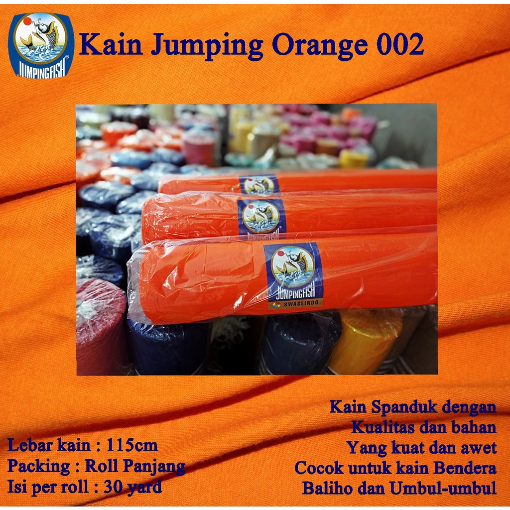 KAIN JUMPING FISH WARNA ORANGE 002 (ORANGE STABILO)