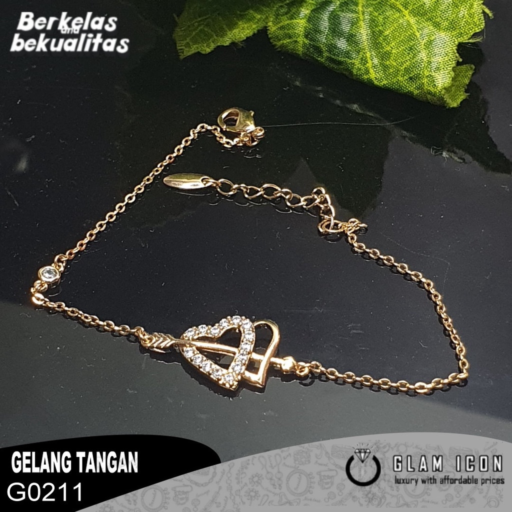 Gelang Rantai Gaya Korea Wanita Aksesoris Gelang Wanita dabel love G0211 GRG