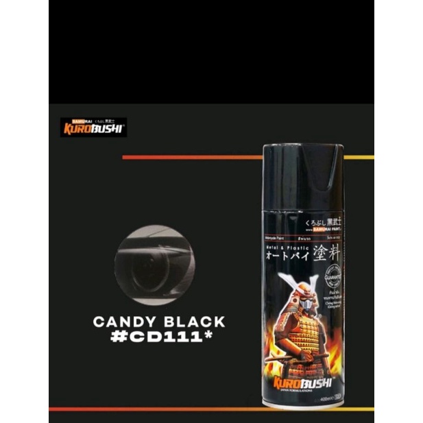 Cat semprot Pylox merk Samurai paint Candy Black CD111 Hitam Transparan Hitam Beming