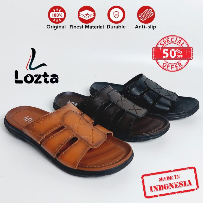 Sandal Kulit Selop Kokop Lozta LK - 30 Series Sandal Casual Pria Terbaru