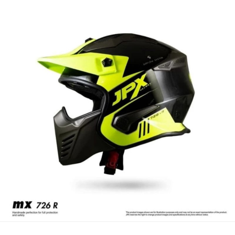 Helm JPX MX 726 R Hitam Kuning Glossy