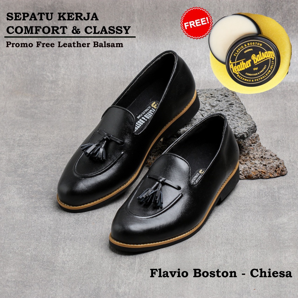 sepatu tassel loafer sepatu pantofel pria sepatu kerja pria sepatu kulit asli sepatu wisuda sepatu kondangan sepatu formal pria sepatu slip on pria model romeo flavio boston