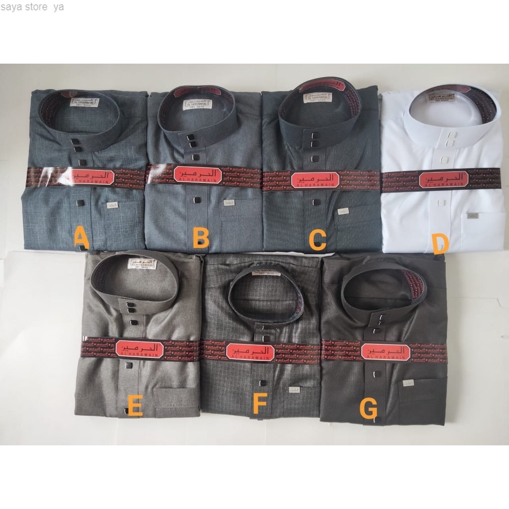[BISA COD] 09 JUBAH/GAMIS AL HARAMAIN WOLL PUTIH PREMIUM KANCING KOTAK MODEL O9 ALHARAMAIN PREMIUM J