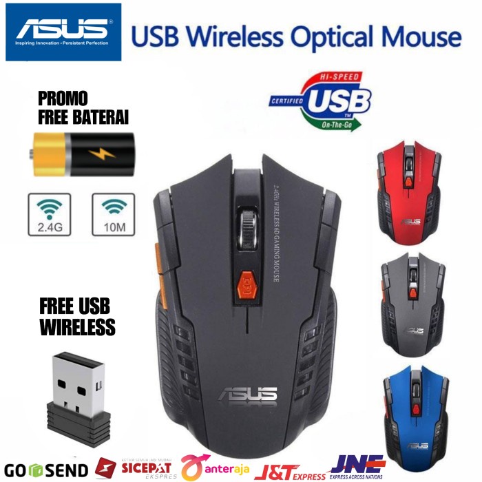 Mouse ASUS WIRELESS GAMING 2.4GHZ / Mirip hp / Logitech 2.4GHZ Hitam C7P5 Bisa COD Awet Premium Berk