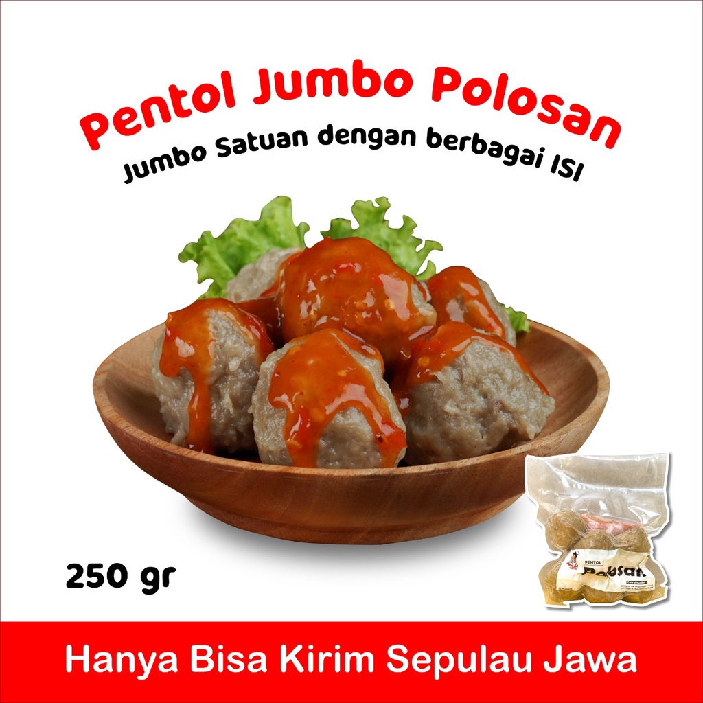 Jual [satuan] Pentol Buto Polosan Urat Pentol Jumbo Isi Urat Sambal