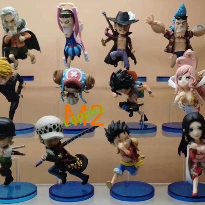 One piece Wcf Figure Mainan One piece Set 12pcs