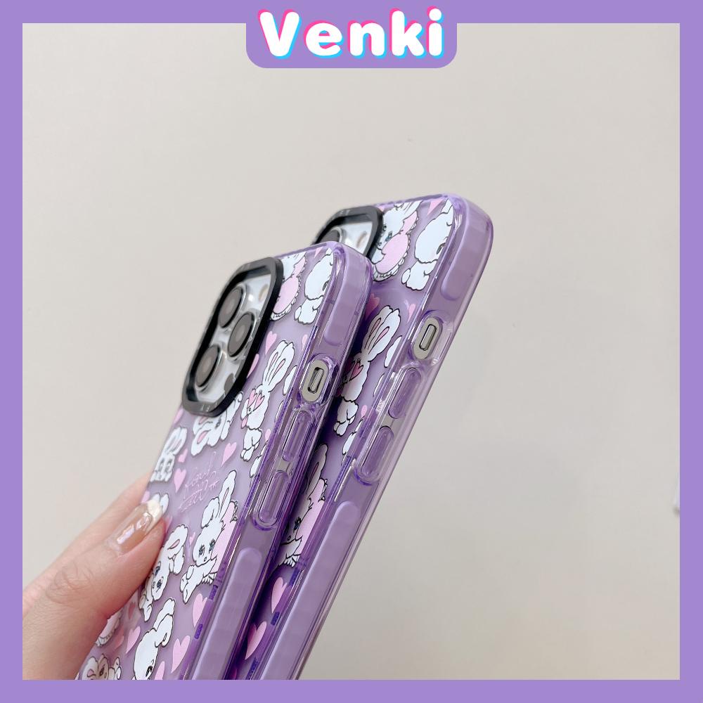 Case iPhone 14 Pro Max Thickened Silicone Soft Case Clear Purple Cute Bunny Shockproof Camera Protection Compatible For iPhone 13 12 11 Pro Max XR XS 6 6S 7 8 Plus