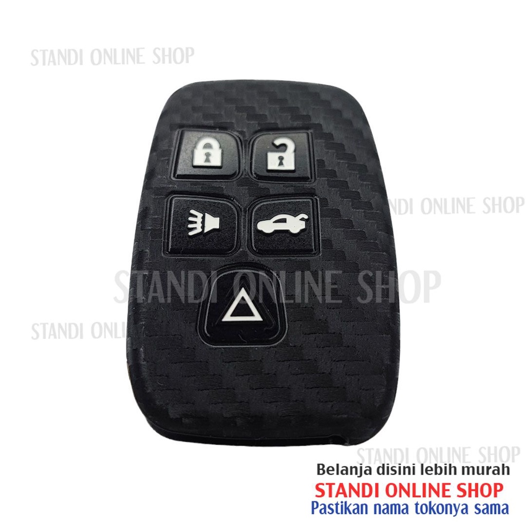 Sarung Kunci Silikon Remote Cover Carbon Smartkey Range Rover Evoque Velar Discovery Land Rover