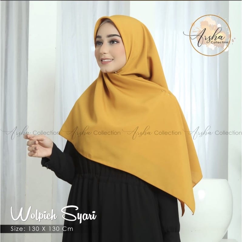 Segi Empat Syari Wolpeach 130x130 Jilbab Segi empat Syari Wolfis 130x130 Segi Empat Jumbo polos