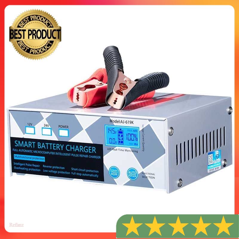 ANJING Charger Aki Mobil Lead Acid 260W 12V/24V 6-400AH - AJ-619K