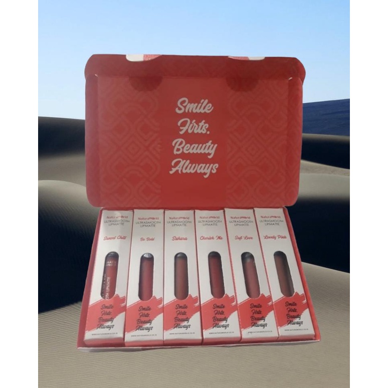lipstik naturaworld / naturaworld lipmatte 100% ori 1 paket (6pcs)