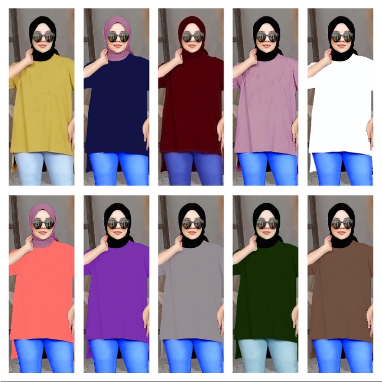 HITAM 001 - 050  | TUNIK BASIC WOMEN HIJAB'S TUNIK HIJAB OVERSIZE MODERN PREMIUM | TUNIK BASIC OVERSIZE WANITA HIJAB'S