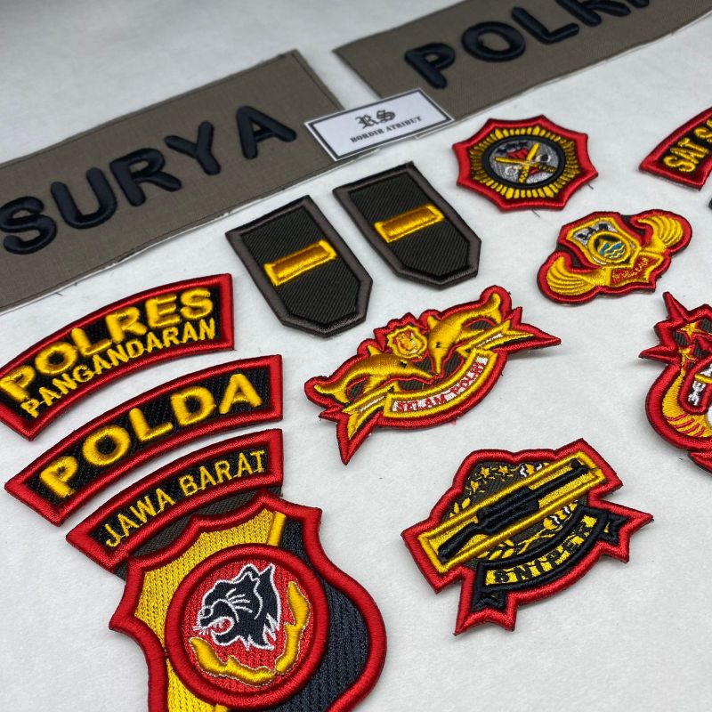 Atribut PDL Polri Bordir Timbul