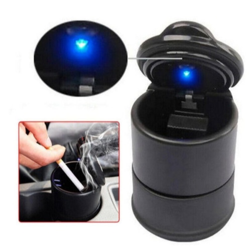 ASBAK MOBIL LED / CAR ASHTRAY / ASBAK PORTABLE HITAM POLOS