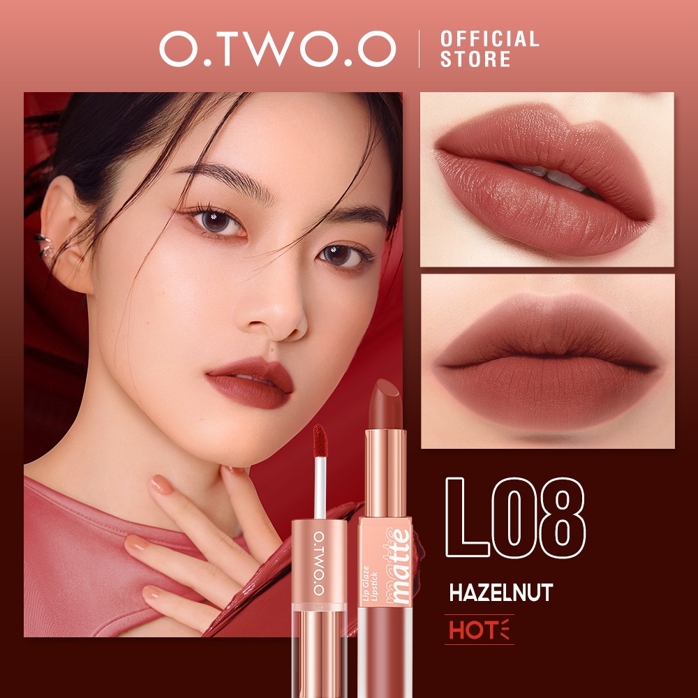 O.TWO.O Lipstick 2 In 1 Liquid Matte Misty Lip Velvet Nourishing Long Lasting Lip Tint