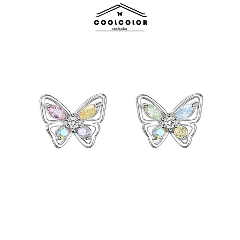 COD❤️925 Anting Kupu-kupu Perak Sterling  Anting Desain Niche Mewah Ringan Musim Panas Wanita  Sederhana- cl