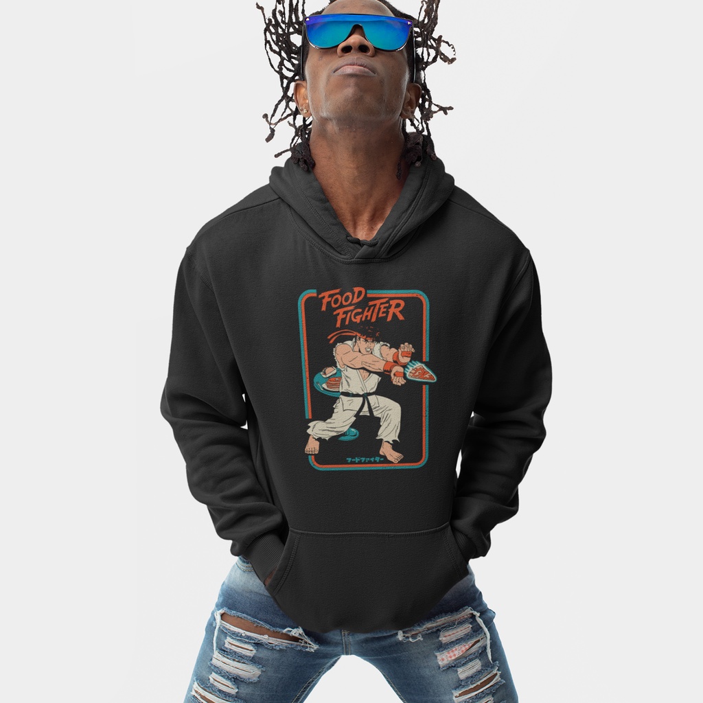 jaket sweater hoodie pria Tomoinc Food Fighter