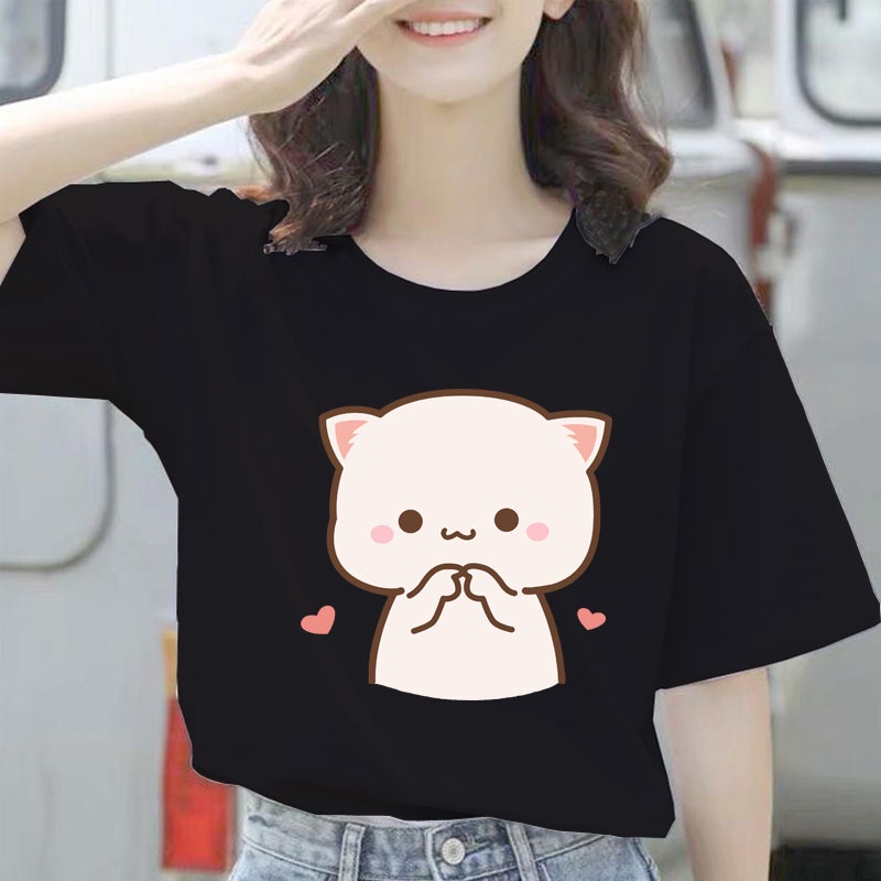 Peach Goma Lucu Baju Kaos Peach Goma Lucu Wanita Cewek Jumbo Oversize Lengan Pendek Goma Lucu Wanita