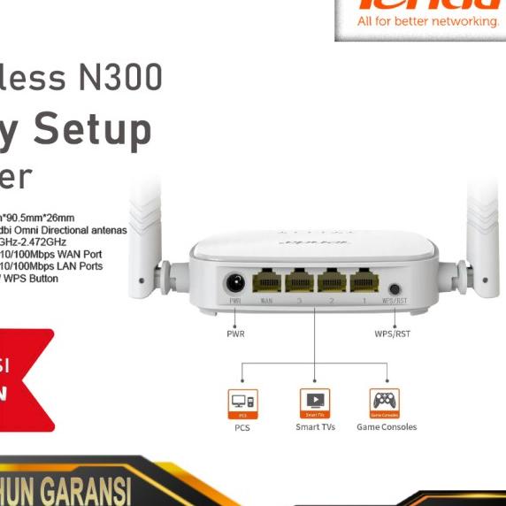 Tenda N301 Wireless Router 2 Antena Wireless Router Wifi N300 300Mbps