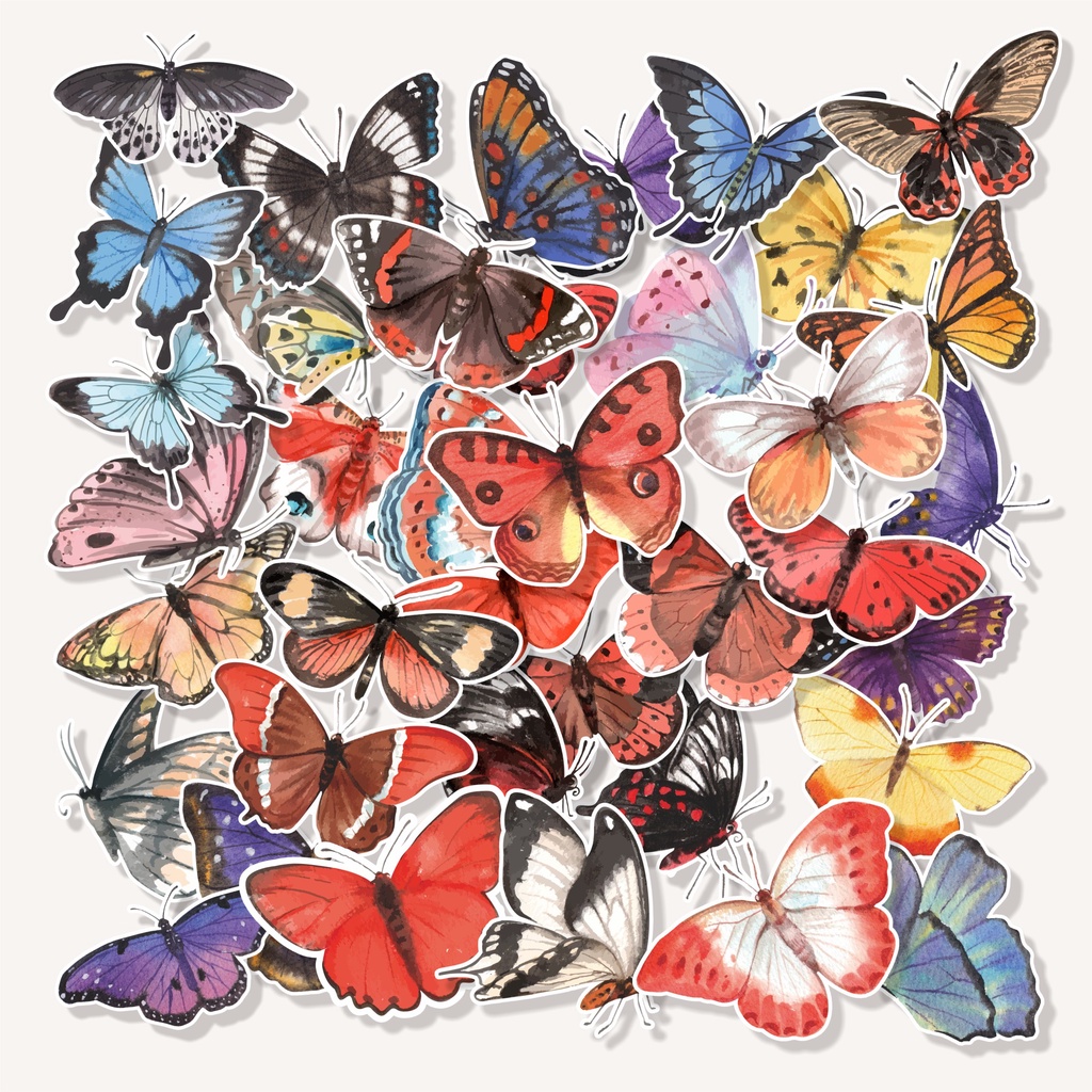 

( 50 pcs ) BUTTERFLY random stiker/murah/lucu/