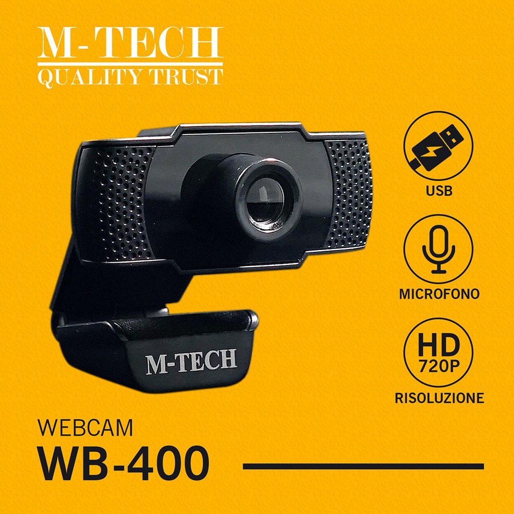 Webcam WB400 Web Camera 720P HD Original M-Tech with Microphone