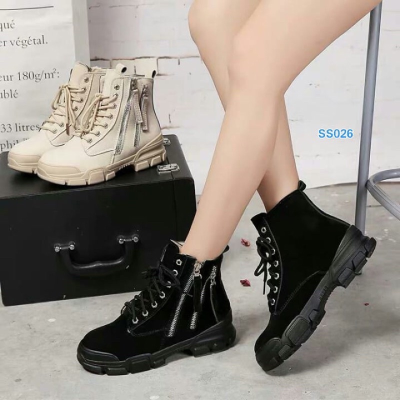 BOOTS GAYA KOREA , SEPATU WANITA IMPORT