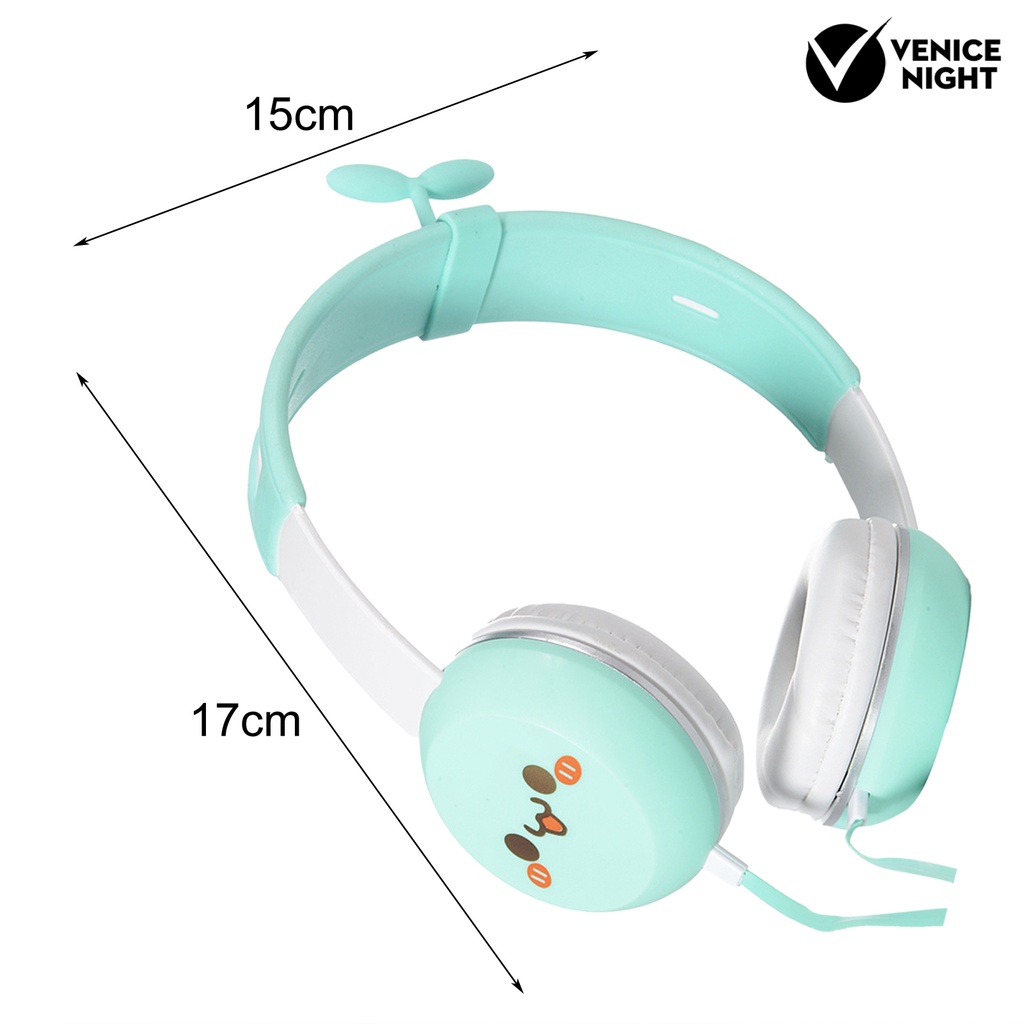 (VNEP) (Berkabel) Headphone Cartoon Universal 3.5mm Heavy Bass Over Ear Headset untuk Ponsel